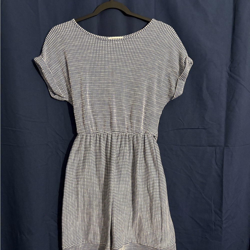 Caution To The Wind Navy and White Patterned Top